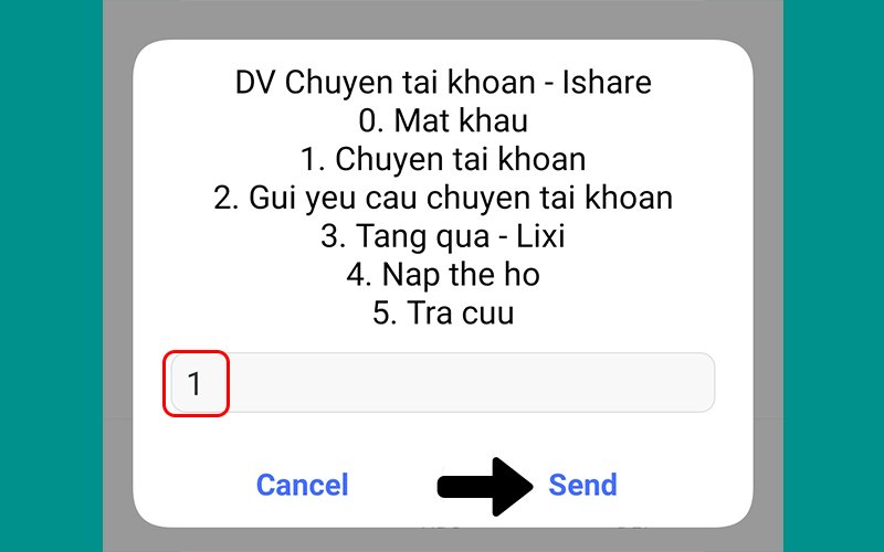 Bấm số 1 và Gửi