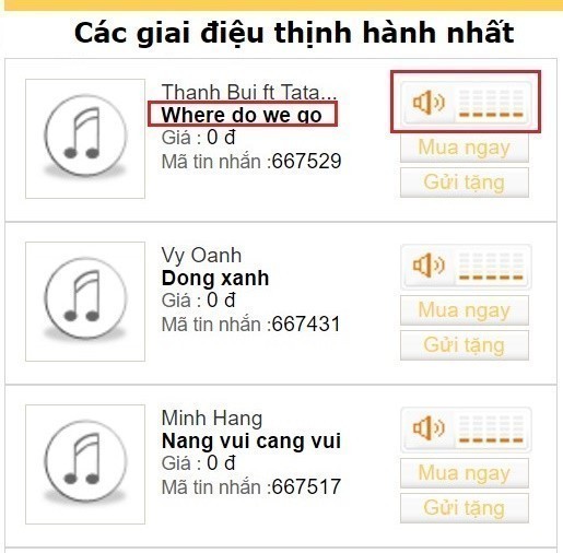 Cách tìm kiếm nhạc chờ yêu thích