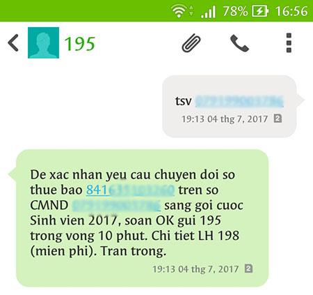 Cách chuyển sim thường sang sim sinh viên Viettel bằng tin nhắn