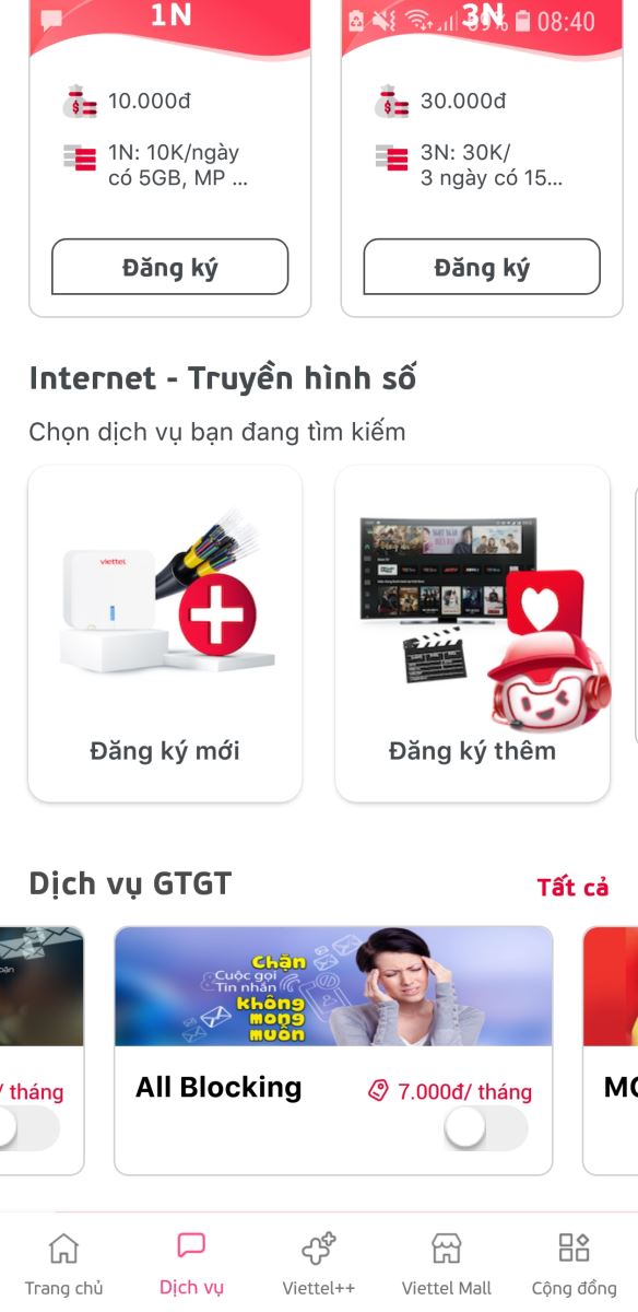 Cách đăng ký chặn cuộc gọi viettel thông qua app My Viettel