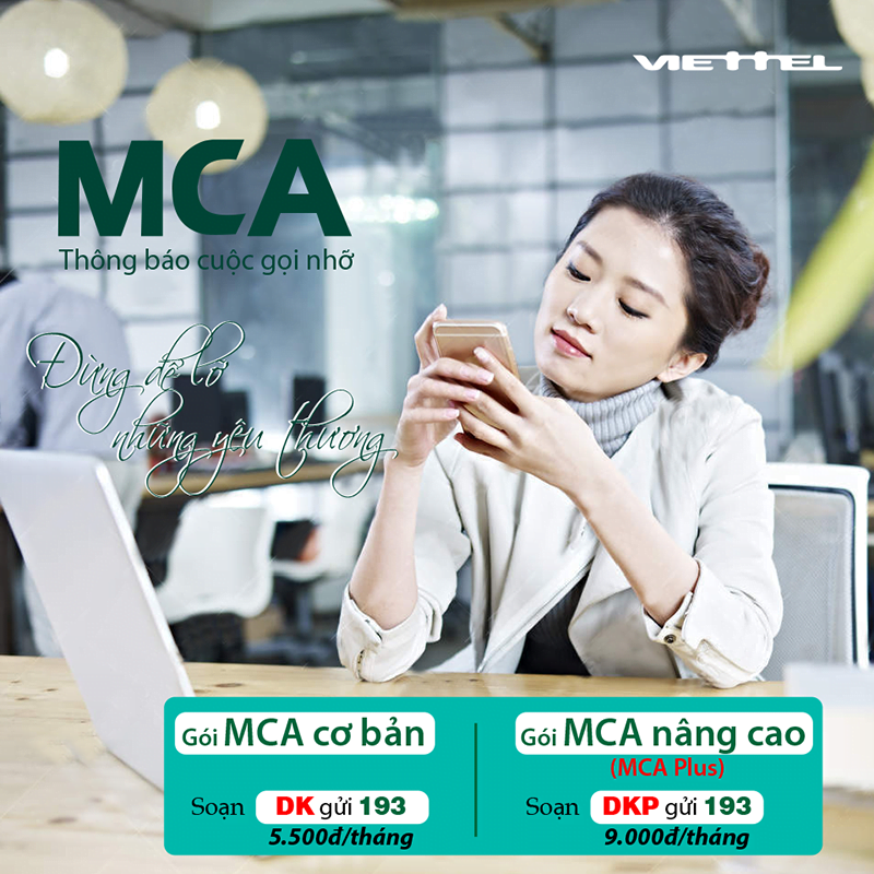 Cách sử dụng thông báo cuộc gọi nhỡ MCA Viettel