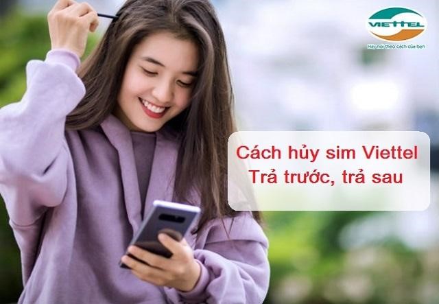 cách hủy sim viettel cho thuê bao trả trước, sau