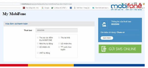 website Mobifone.vn hỗ trợ nạp tiền điện thoại