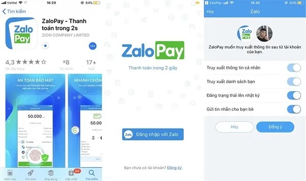 Truy cập vào ứng dụng Zalopay