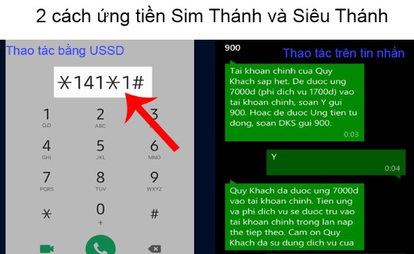 Ứng tiền sim Vietnamobile qua tổng đài 141