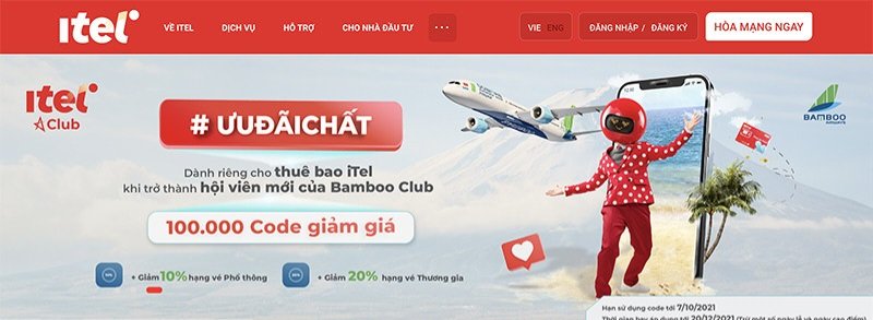 Website chính thức của nhà mạng itelecom