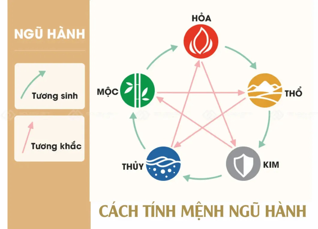 số 5 còn có trong ngũ hành “Kim - Mộc - Thủy - Hỏa - Thổ"