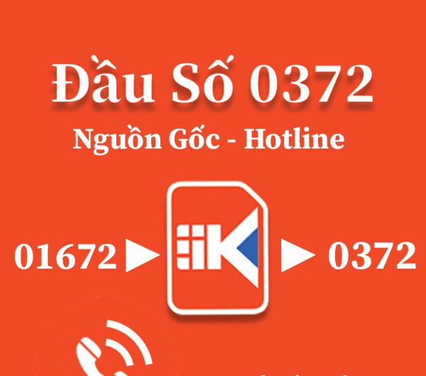 Đầu sim số 0372 may mắn là của nhà mạng Viettel