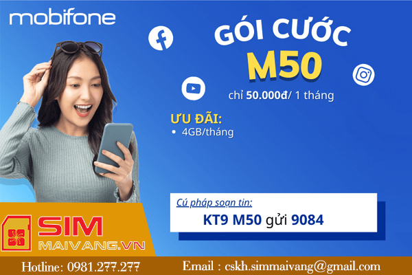 Hướng dẫn đăng ký gói cước M50 Mobifone