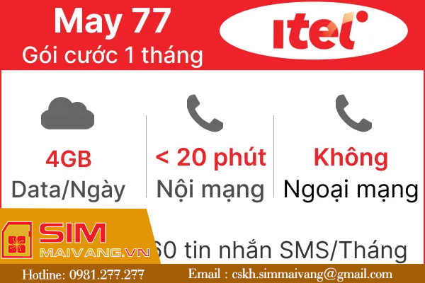 Hướng dẫn cách đăng ký gói cước May 77 Itelecom