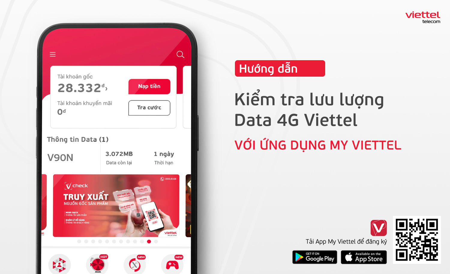 Kiểm tra Data SIM Viettel với nhiều cách dễ dàng