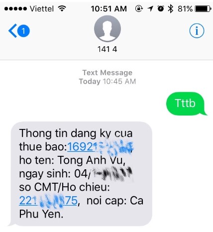 Kiểm tra ngày kích hoạt sim Gmobile qua tin nhắn