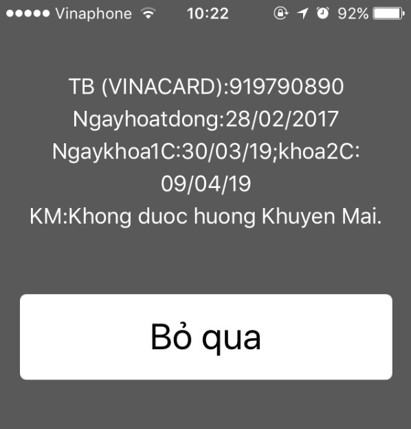 Kiểm tra ngày kích hoạt sim Vinaphone bằng mã USSD