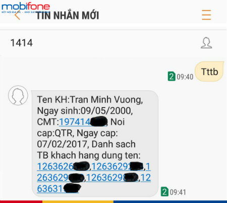 Cú pháp kiểm tra sim chính chủ Mobifone thông qua tin nhắn