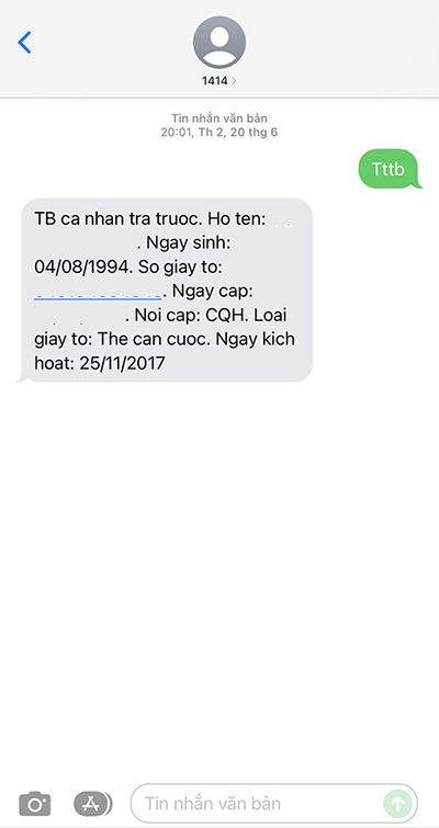 Kiểm tra sim chính chủ Vinaphone qua tin nhắn