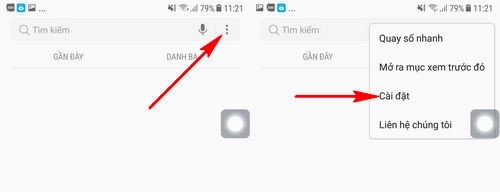 Truy cập vào ứng dụng Gọi điện/Điện thoại